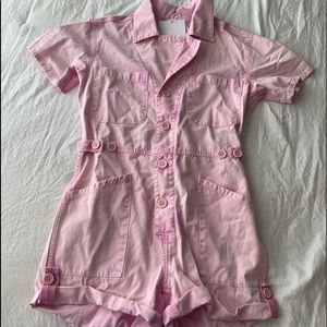 Pistola pink denim romper